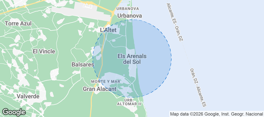 Arenales del Sol Airbnb map